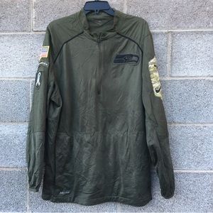 Seattle Seahawks Jacket Men XL Nike On Field Salute To Service NFL USA Flag